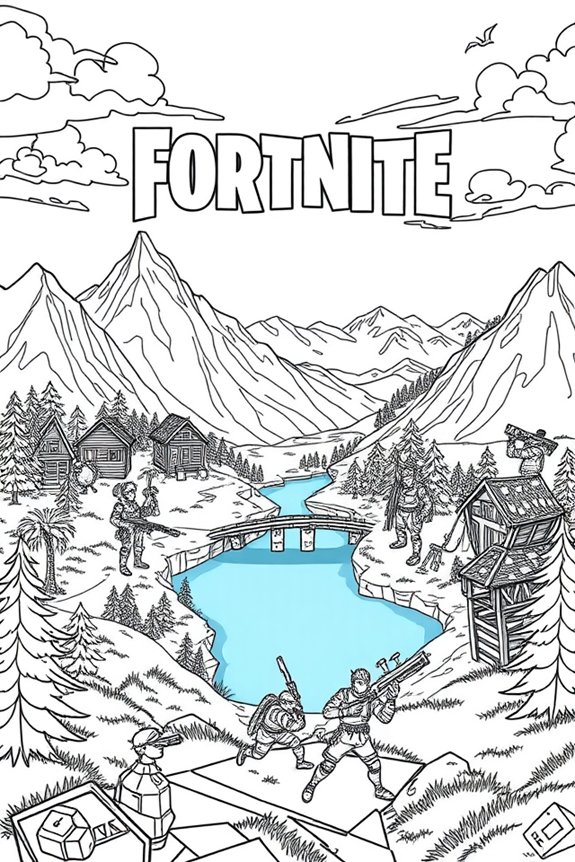 Fortnite Landscape Coloring Sheet