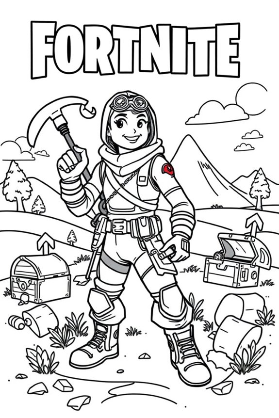 Fortnite Cartoon Style Coloring Sheet