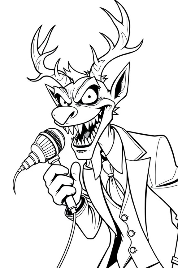 Line Art Alastor Coloring Sheet