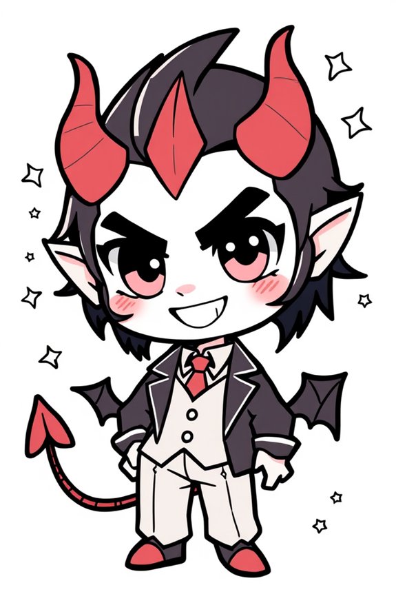 Chibi Lucifer Coloring Sheet