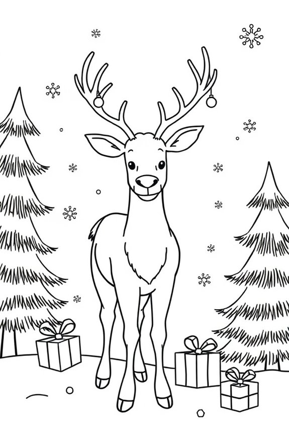 Reindeer Coloring Sheet