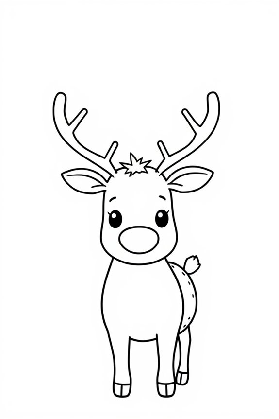 Simple Reindeer Coloring Sheet