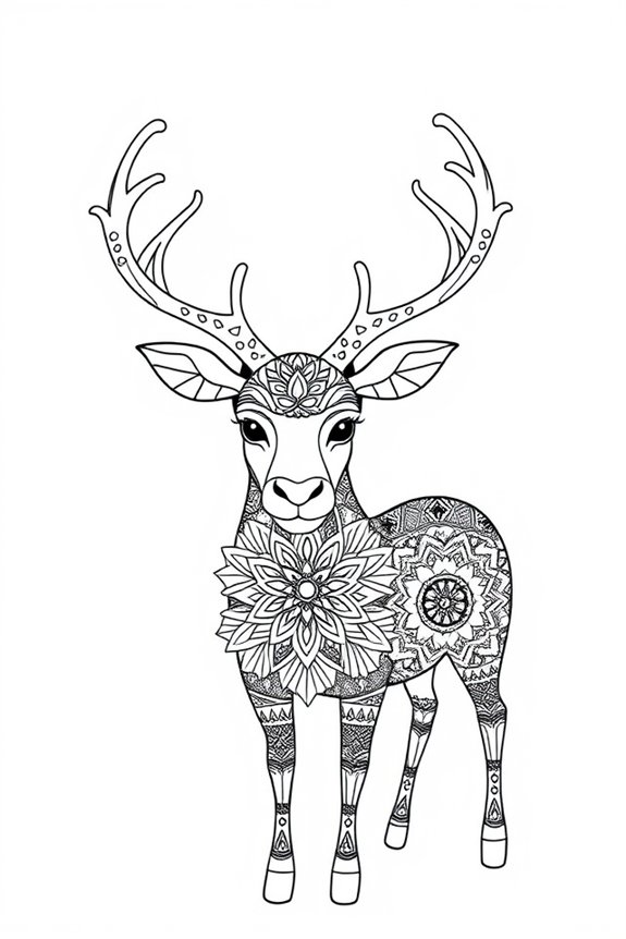 Mandala Reindeer Coloring Sheet