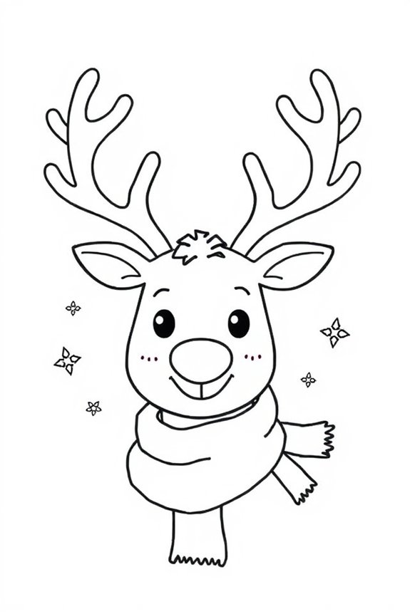 Easy Reindeer Coloring Sheet