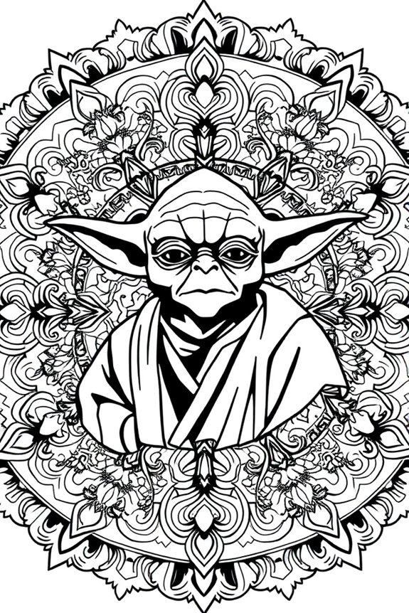 Yoda Mandala Coloring Sheet