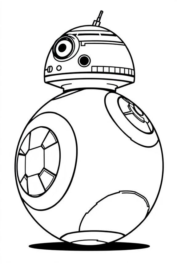 BB-8 Simple Outline Coloring Sheet