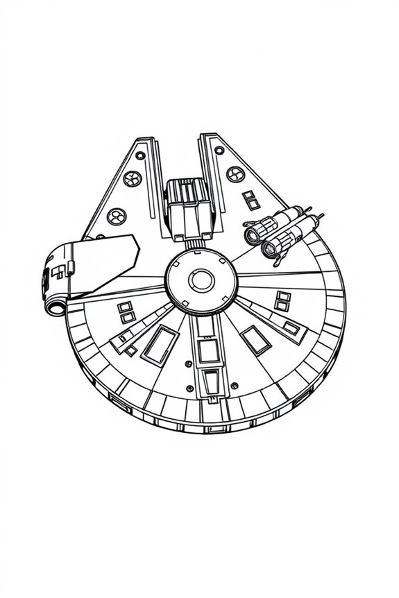Millennium Falcon Easy Coloring Sheet