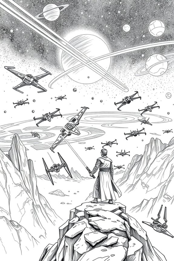 Star Wars Galaxy Scene Coloring Sheet