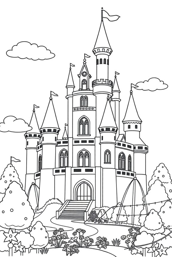 Princess Peach Castle Coloring Sheet