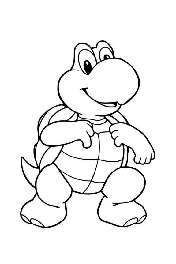 Simple Koopa Troopa Coloring Sheet