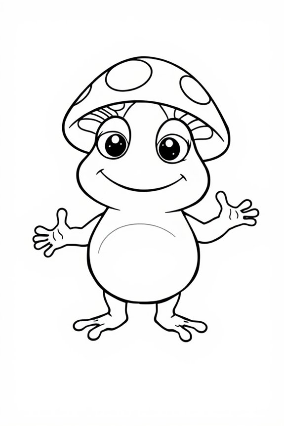 Simple Toad Character Coloring Sheet