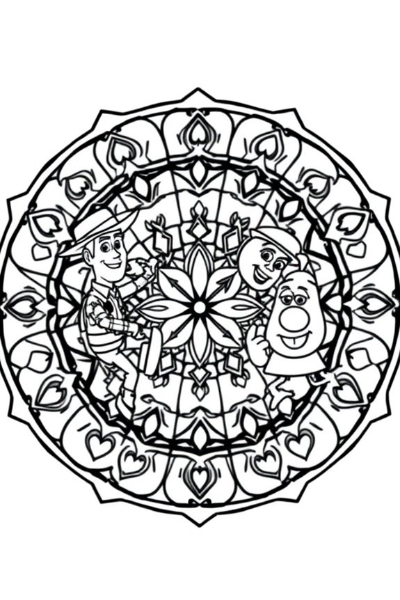 Toy Story Characters Mandala Coloring Sheet