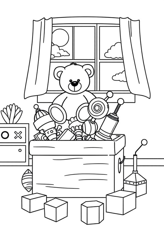 Simple Toy Story Scene Coloring Sheet